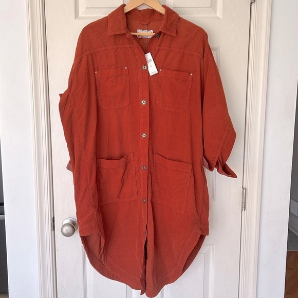 Anthropologie Pilcro Corduroy Oversized Shirt Dress NWT - Picture 3 of 7
